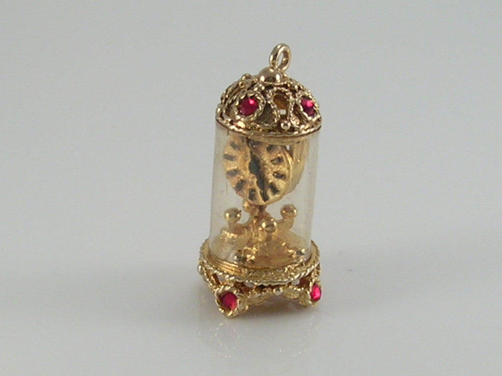 Vintage  9ct Gold Nuvo Carriage Mantle Clock Charm