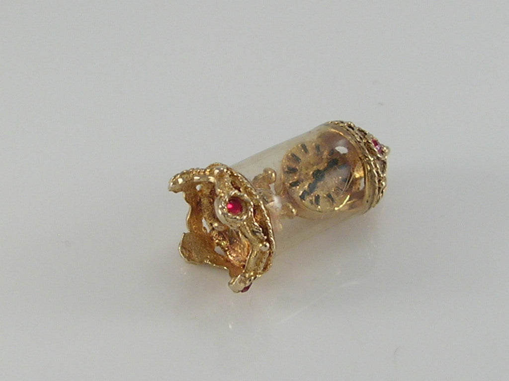 Vintage  9ct Gold Nuvo Carriage Mantle Clock Charm