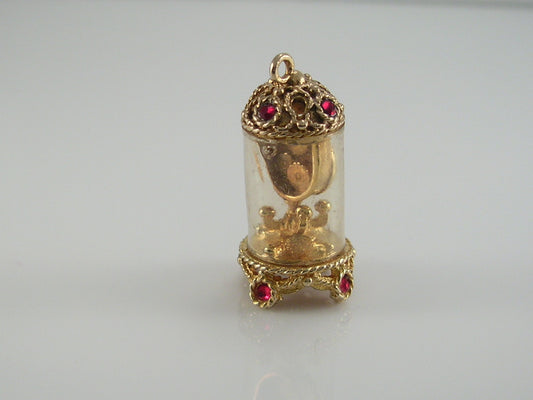 Vintage  9ct Gold Nuvo Carriage Mantle Clock Charm