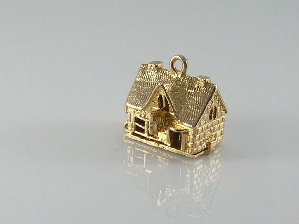 Vintage 9ct Gold Nuvo Horseshoe Inn Charm  H/MK 1970