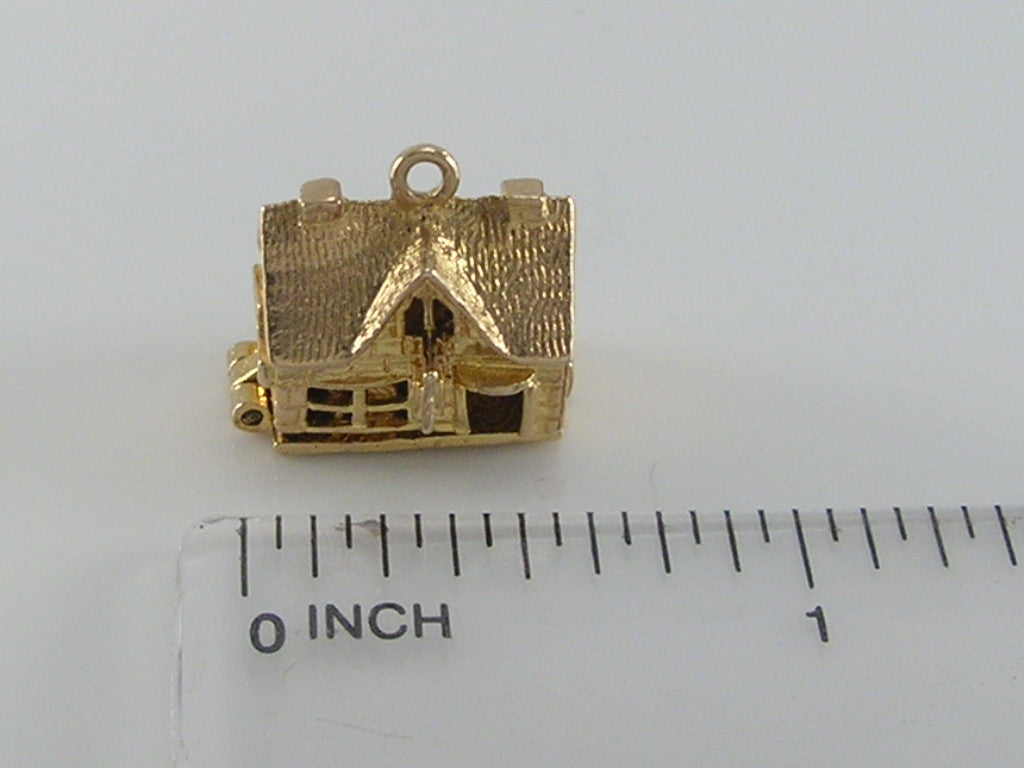 Vintage 9ct Gold Nuvo Horseshoe Inn Charm  H/MK 1970