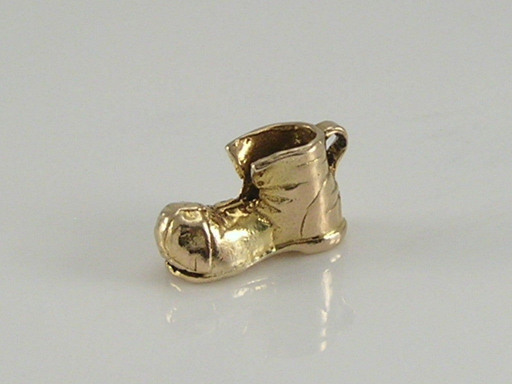 Vintage 3D 9ct Gold Old Boot Charm H/MK 1953
