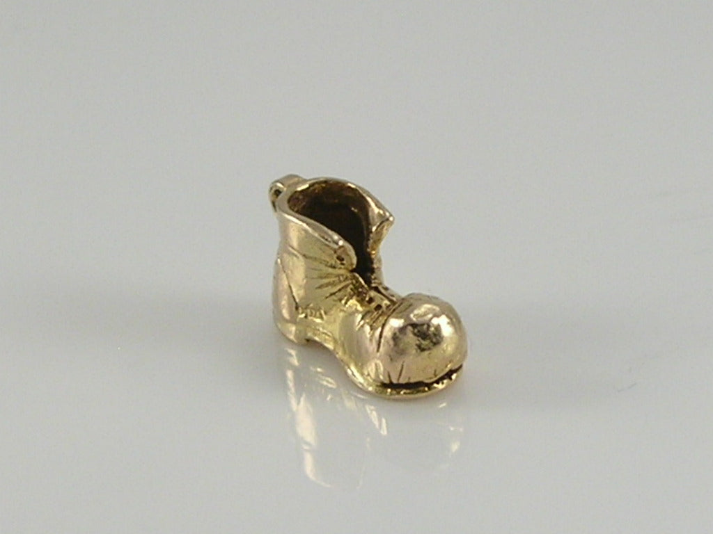Vintage 3D 9ct Gold Old Boot Charm H/MK 1953
