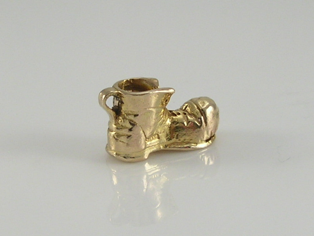 Vintage 3D 9ct Gold Old Boot Charm H/MK 1953