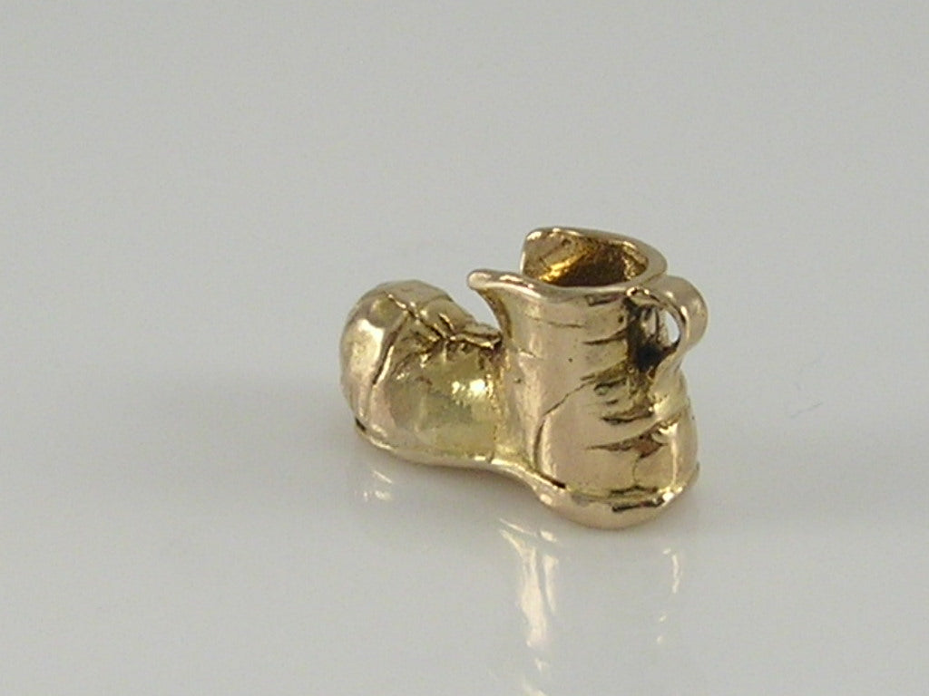 Vintage 3D 9ct Gold Old Boot Charm H/MK 1953