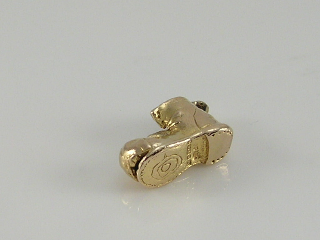 Vintage 3D 9ct Gold Old Boot Charm H/MK 1953