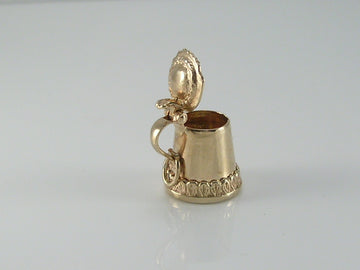 Vintage 9ct Gold Beer Tankard Stein Charm H?MK 1966