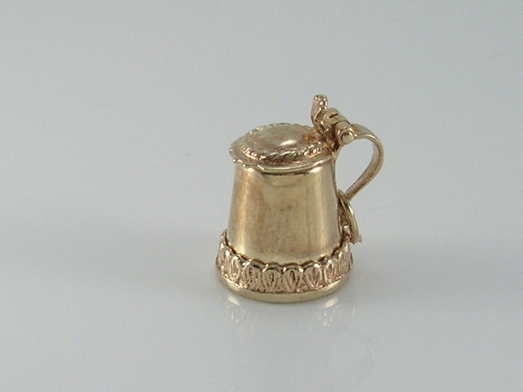 Vintage 9ct Gold Beer Tankard Stein Charm H?MK 1966