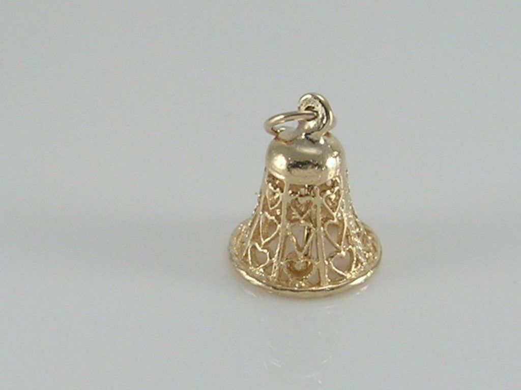 Vintage 9ct Gold Ornate Bell Charm H/MK 1979