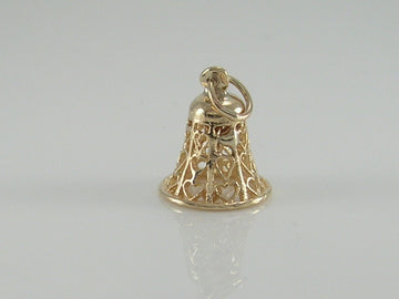 Vintage 9ct Gold Ornate Bell Charm H/MK 1979