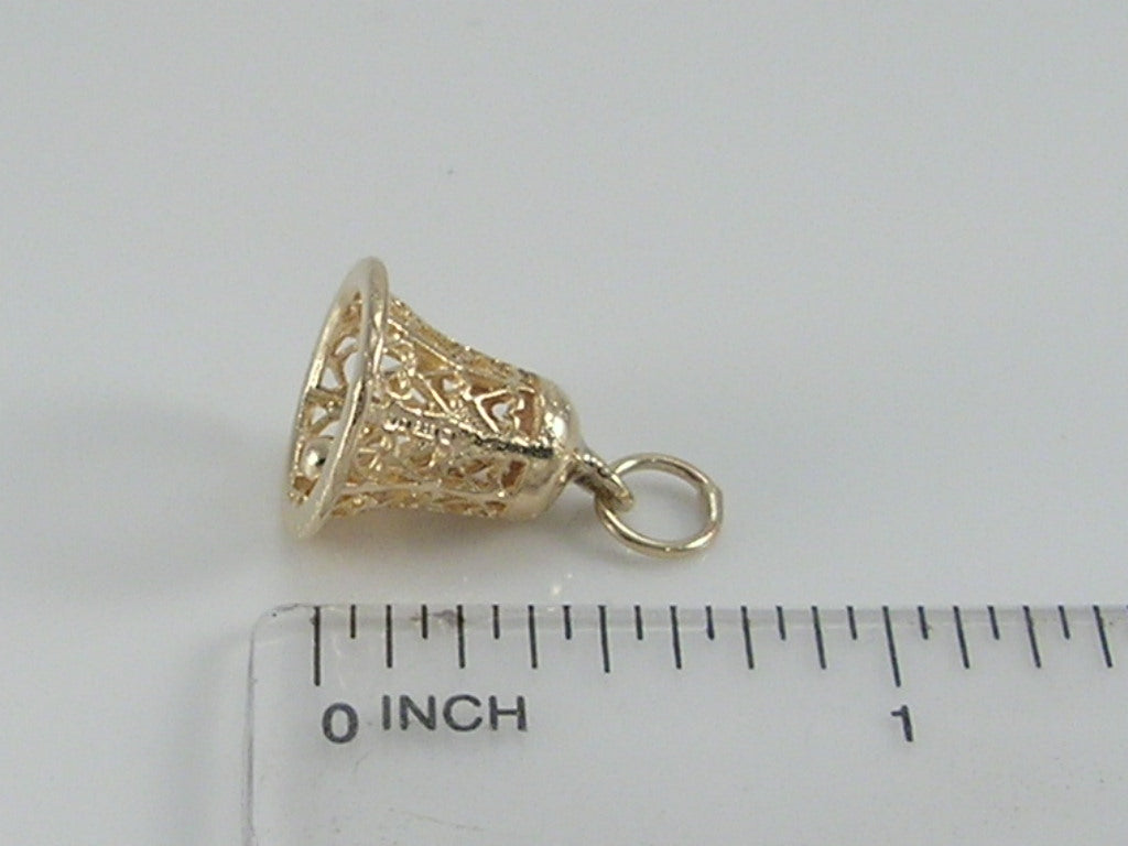 Vintage 9ct Gold Ornate Bell Charm H/MK 1979