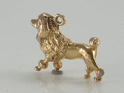 Vintage 3D 9ct Gold Poodle Dog Charm H/MK 1965