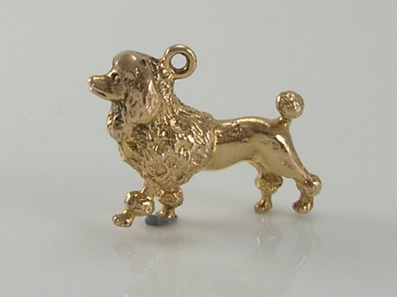 Vintage 3D 9ct Gold Poodle Dog Charm H/MK 1965