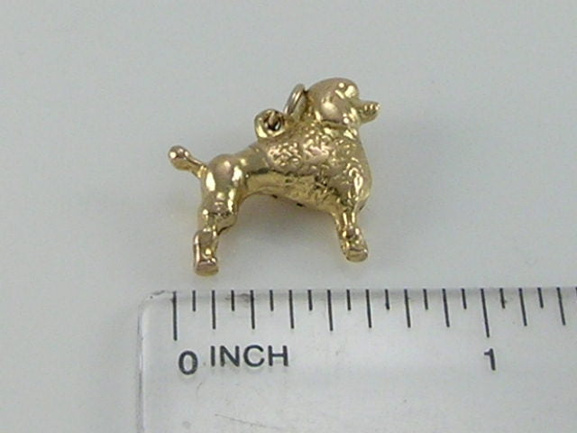 Vintage 9ct Gold Poodle Dog Charm