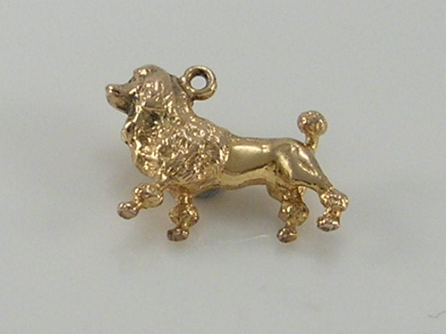 Vintage 3D 9ct Gold Poodle Dog Charm H/MK 1965