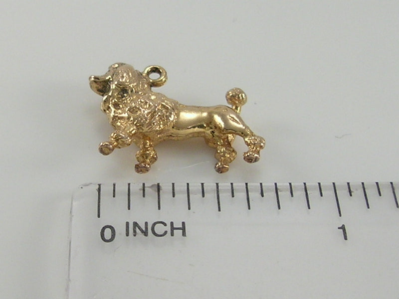 Vintage 3D 9ct Gold Poodle Dog Charm H/MK 1965