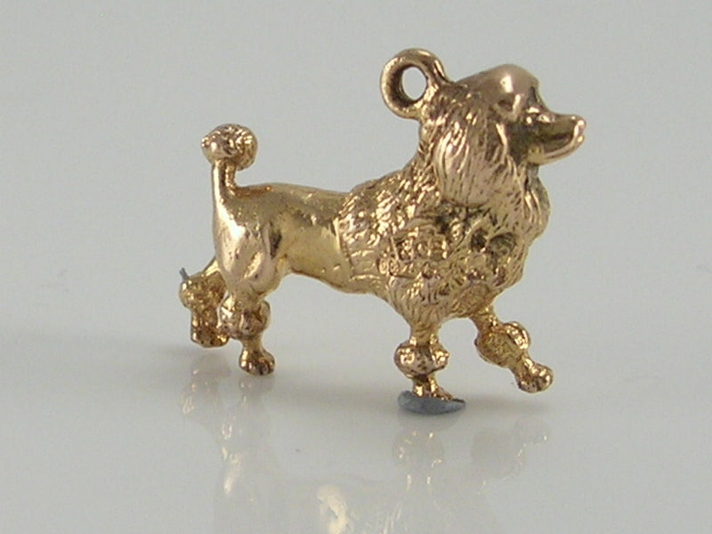 Vintage 3D 9ct Gold Poodle Dog Charm H/MK 1965