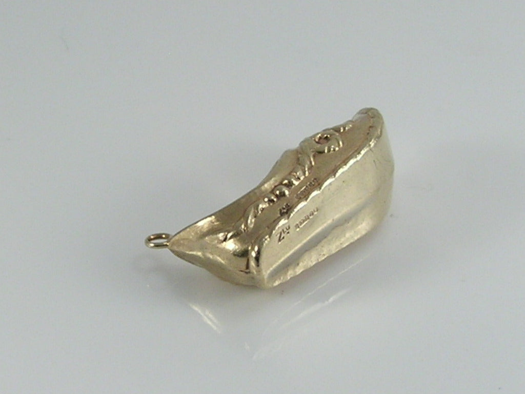 Vintage 9ct Gold Arabian Slipper Shoe Charm H/MK 1966