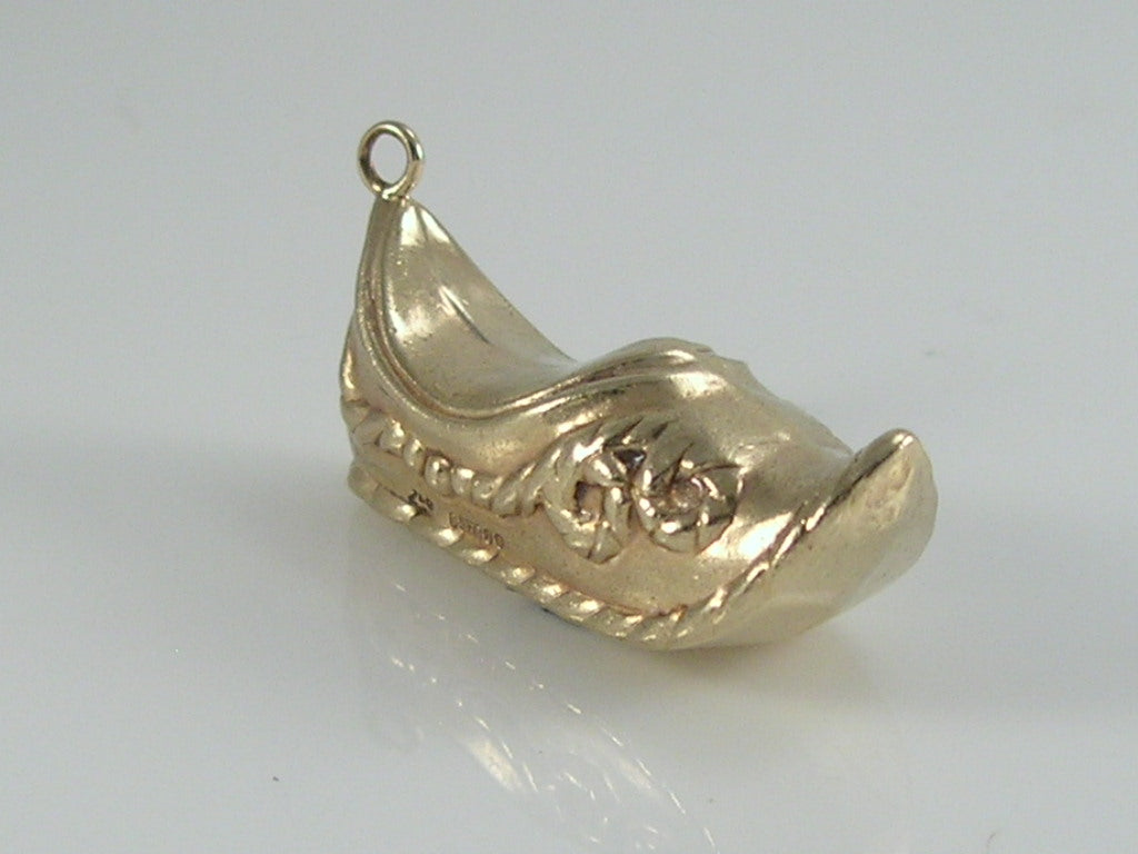 Vintage 9ct Gold Arabian Slipper Shoe Charm H/MK 1966
