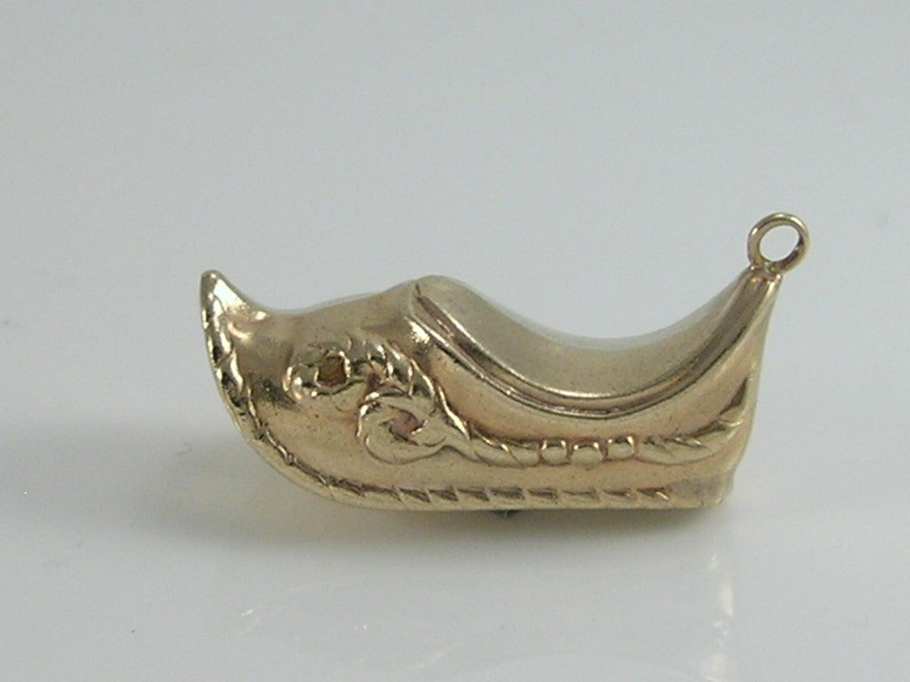 Vintage 9ct Gold Arabian Slipper Shoe Charm H/MK 1966
