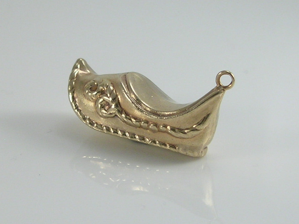 Vintage 9ct Gold Arabian Slipper Shoe Charm H/MK 1966