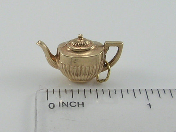 Vintage 3D 9ct Gold Teapot Charm H/MK 1962