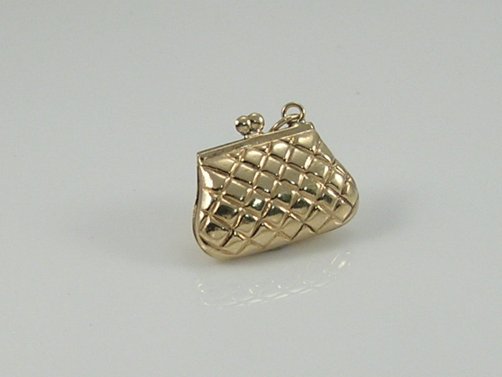 Vintage 9ct Gold Handbag Purse Pendant