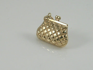 Vintage 9ct Gold Handbag Purse Pendant