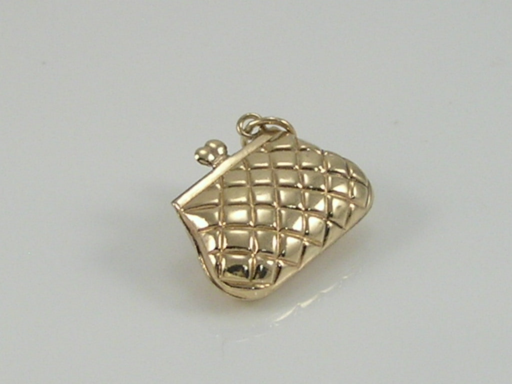Vintage 9ct Gold Handbag Purse Pendant
