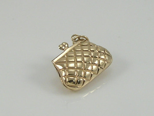 Vintage 9ct Gold Handbag Purse Pendant