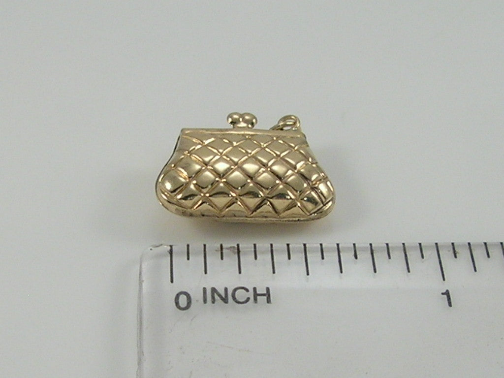 Vintage 9ct Gold Handbag Purse Pendant