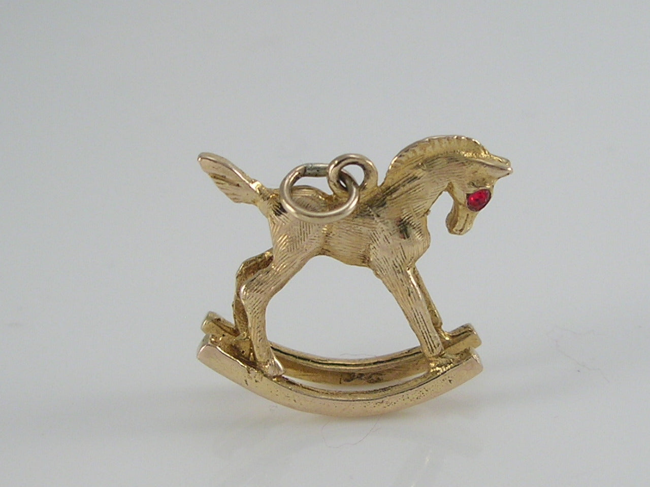 Vintage 3D 9ct Gold Rocking horse Charm Pendant  H/MK 1963