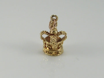 Vintage 9ct Gold Royal Crown Charm H/MK 1974