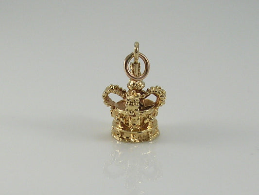Vintage 9ct Gold Royal Crown Charm H/MK 1974