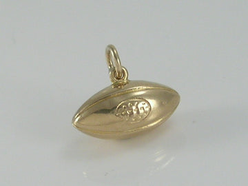 Vintage 3D 9ct Gold Rugby Ball Charm Pendant  H/MK 1962