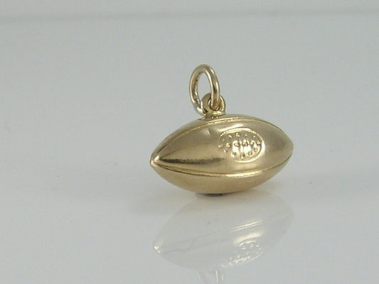 Vintage 3D 9ct Gold Rugby Ball Charm Pendant  H/MK 1962