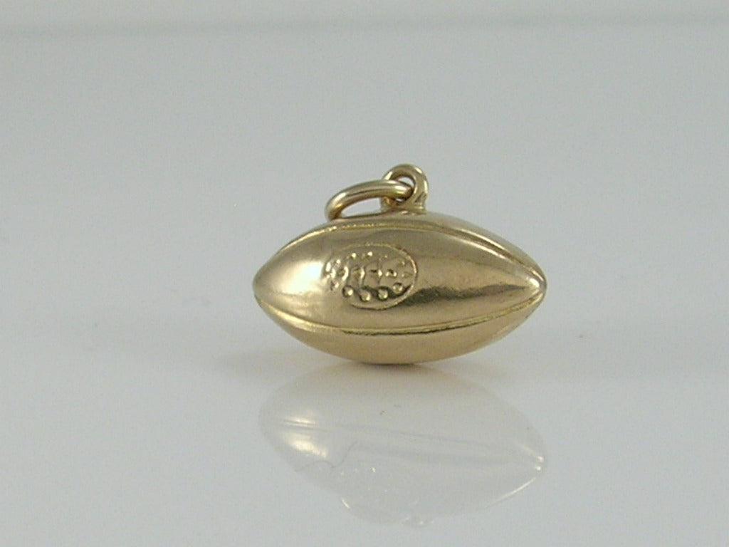 Vintage 3D 9ct Gold Rugby Ball Charm Pendant  H/MK 1962
