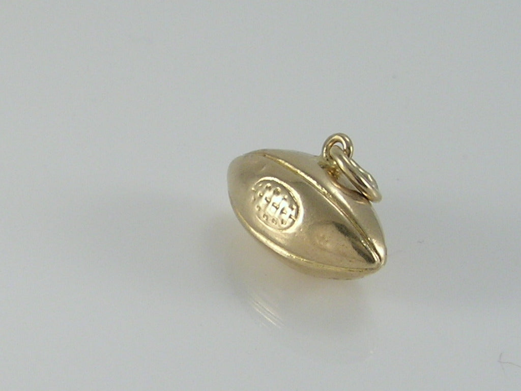 Vintage 3D 9ct Gold Rugby Ball Charm Pendant  H/MK 1962