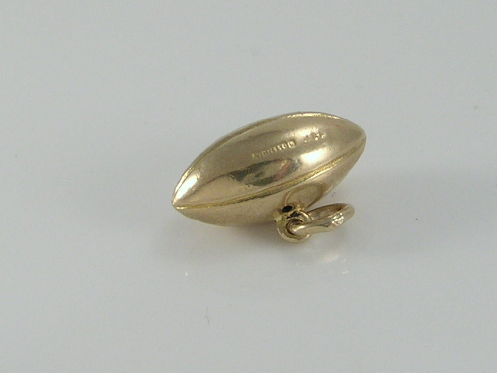 Vintage 3D 9ct Gold Rugby Ball Charm Pendant  H/MK 1962