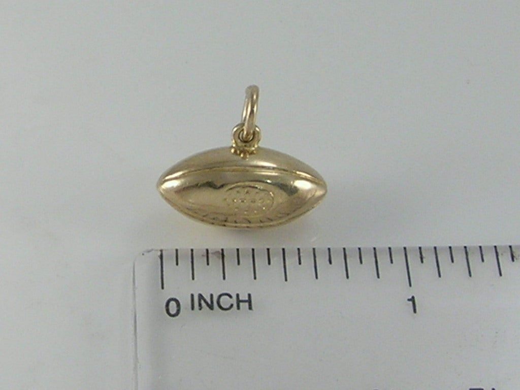 Vintage 3D 9ct Gold Rugby Ball Charm Pendant  H/MK 1962