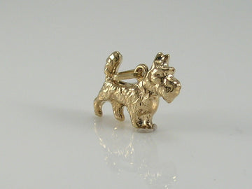 Vintage 3D 9ct Gold Scotty Dog Terrier Charm