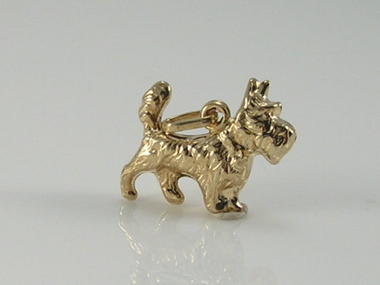 Vintage 3D 9ct Gold Scotty Dog Terrier Charm