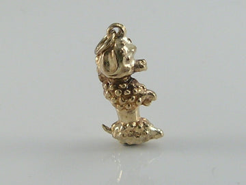 Vintage 9ct Gold Begging Poodle Dog Charm