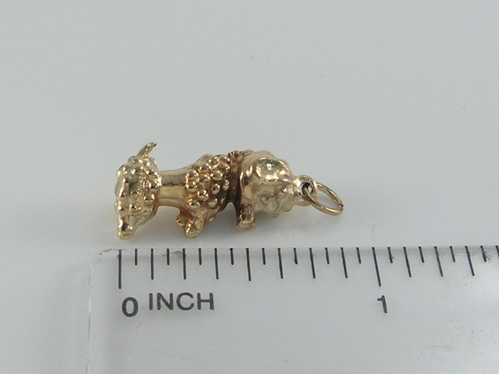 Vintage 9ct Gold Begging Poodle Dog Charm