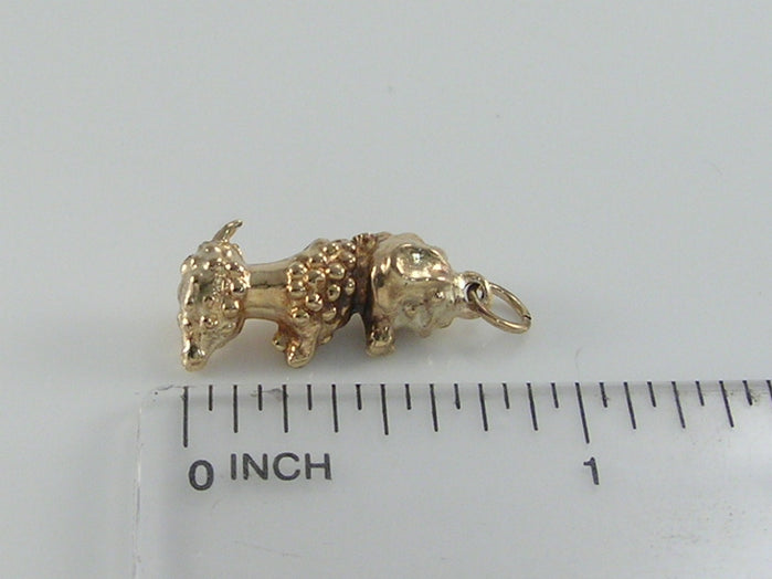 Vintage 9ct Gold Begging Poodle Dog Charm