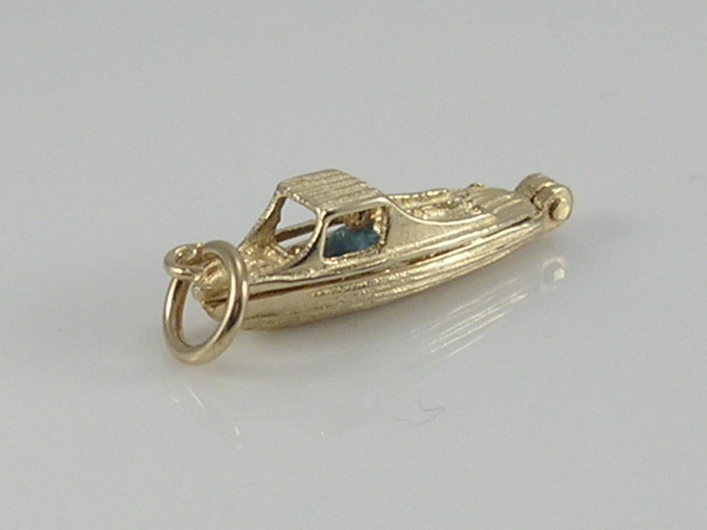 Vintage 9ct Gold Speed Boat Charm