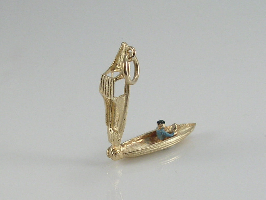 Vintage 9ct Gold Speed Boat Charm