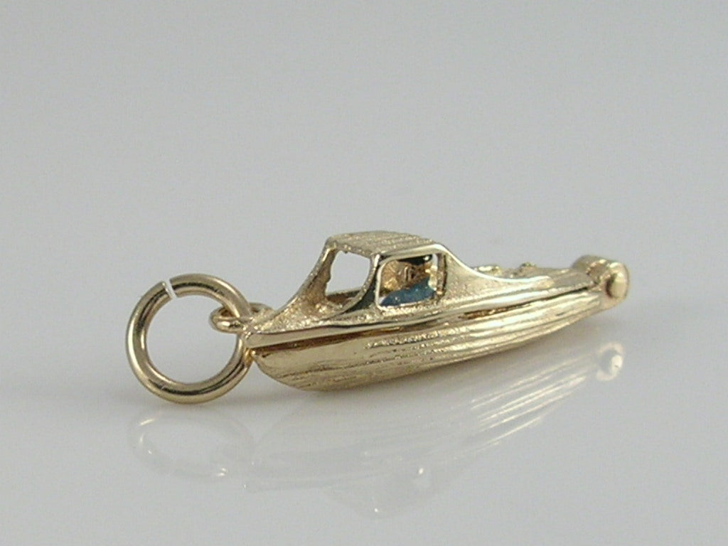 Vintage 9ct Gold Speed Boat Charm