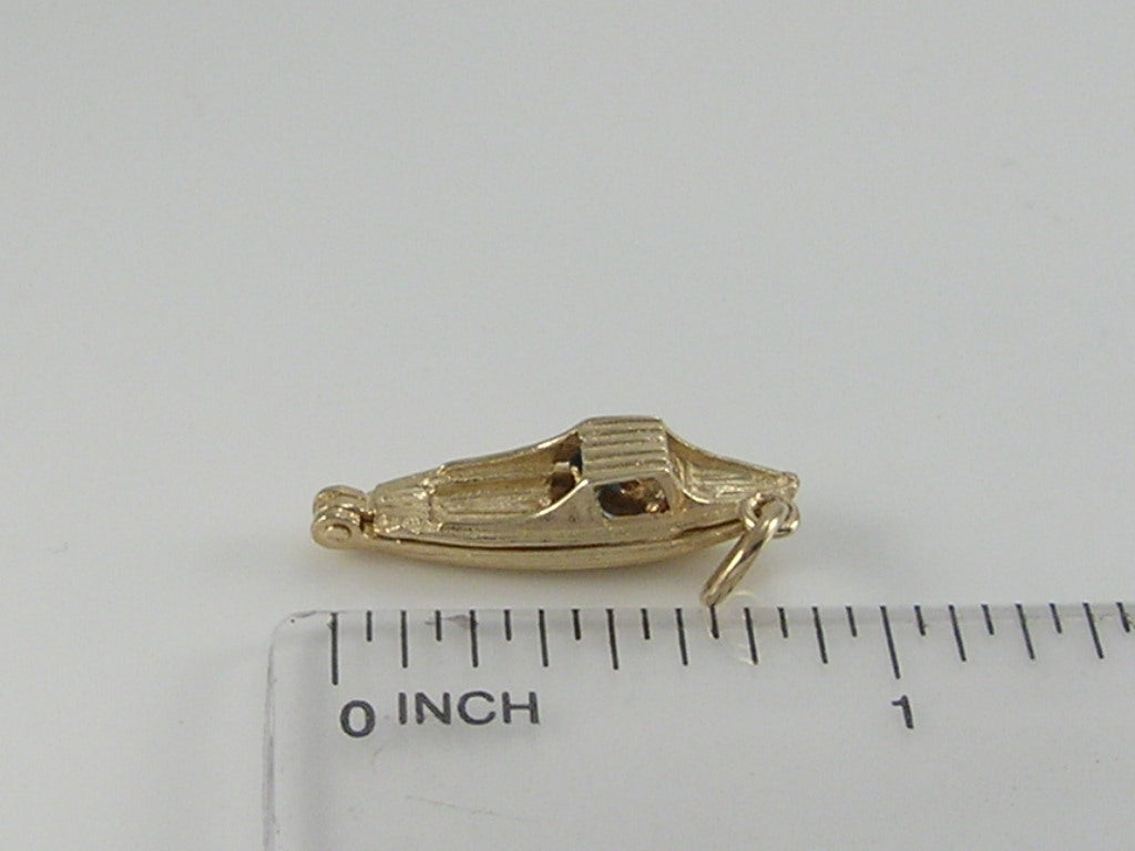 Vintage 9ct Gold Speed Boat Charm