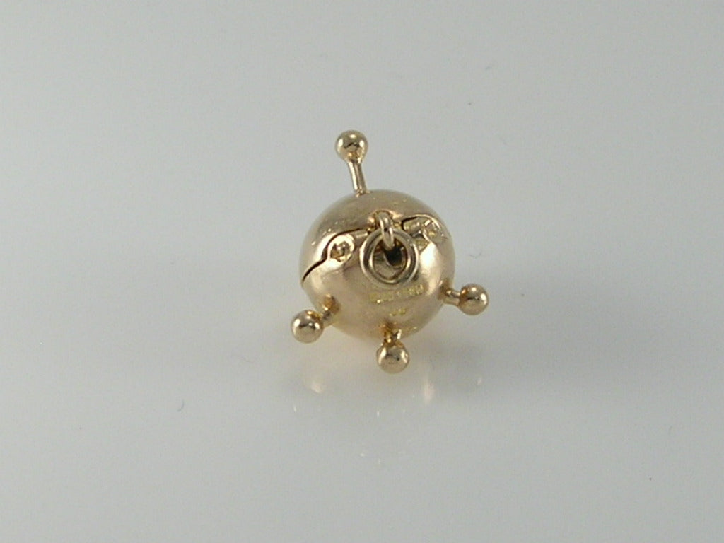 Vintage 3D 9ct Gold Sputnik Laika Charm H/MK 1958